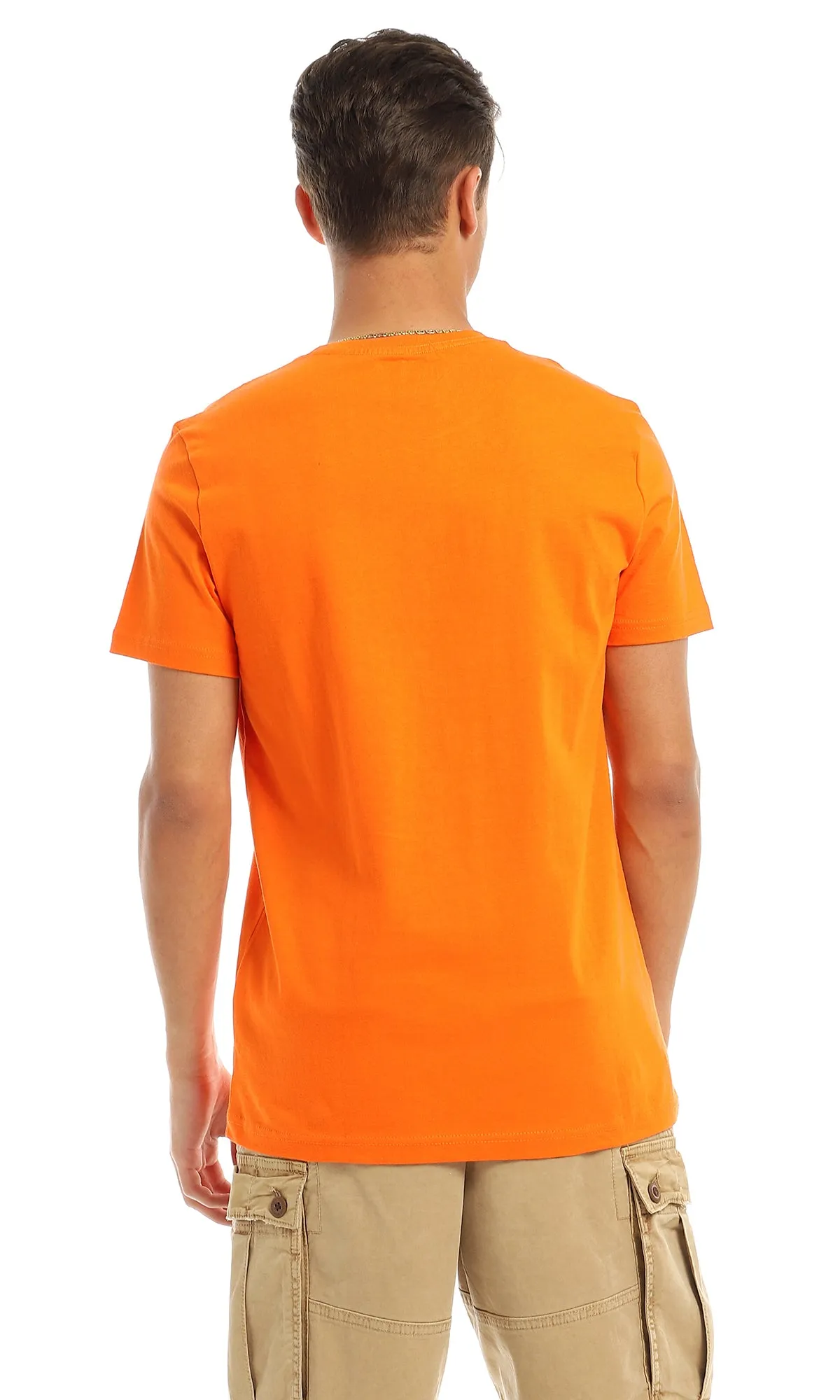 97741 Front Printed Simple Quote Orange T-Shirt