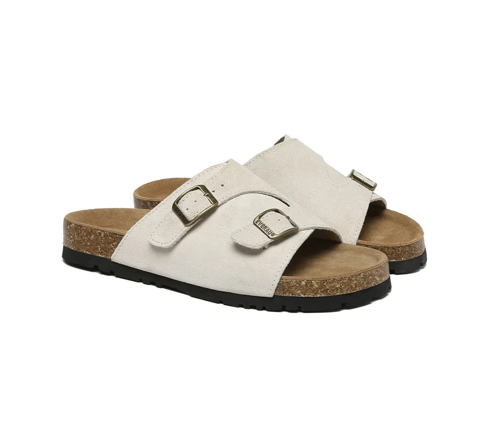 Adjustable Strap Embossed Slip-on Summer Sandal Slides Alexis