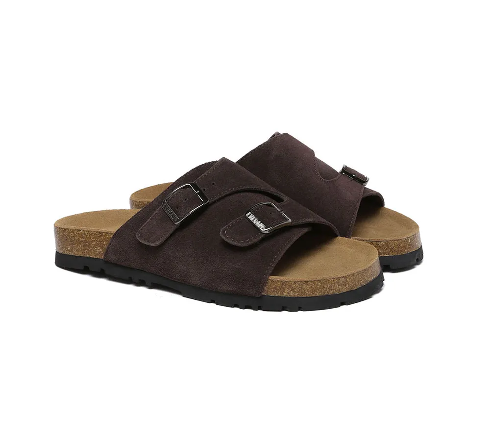 Adjustable Strap Embossed Slip-on Summer Sandal Slides Alexis