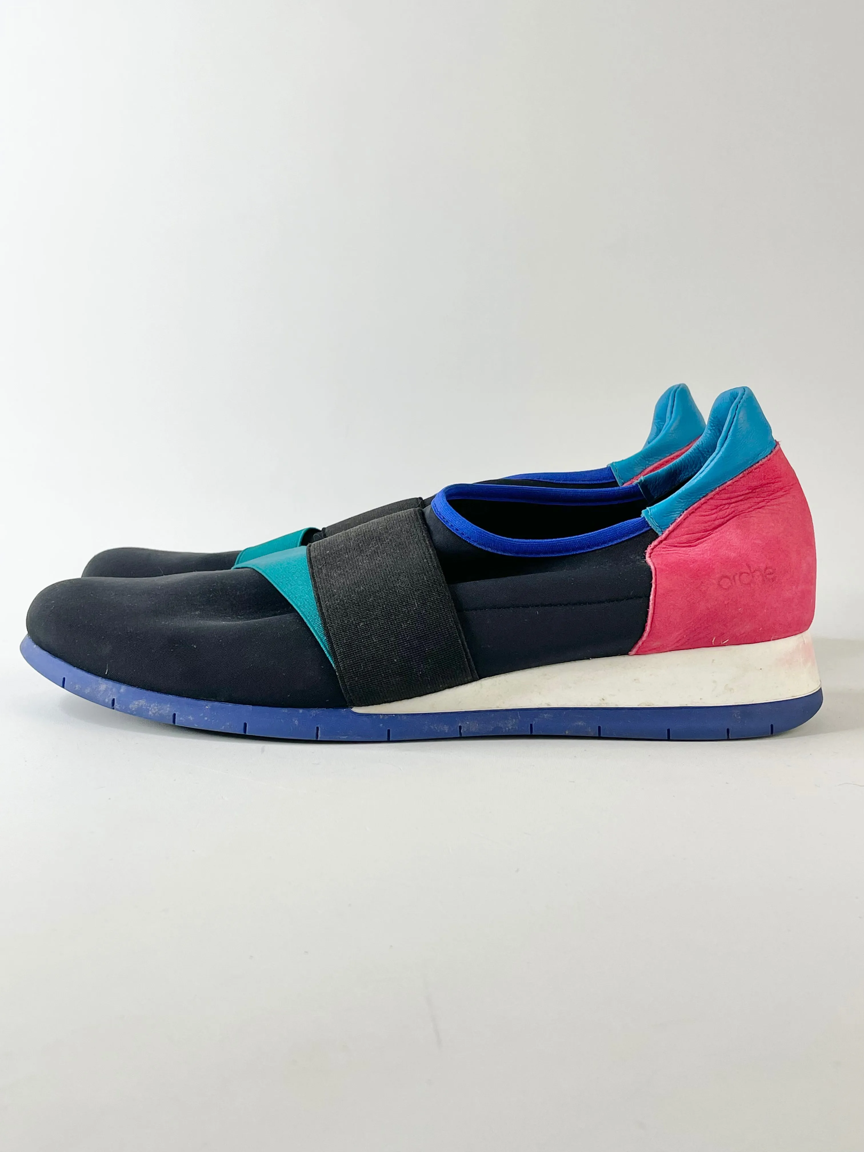 Arche Black & Blue Neoprene Slip On Sneakers - EU39