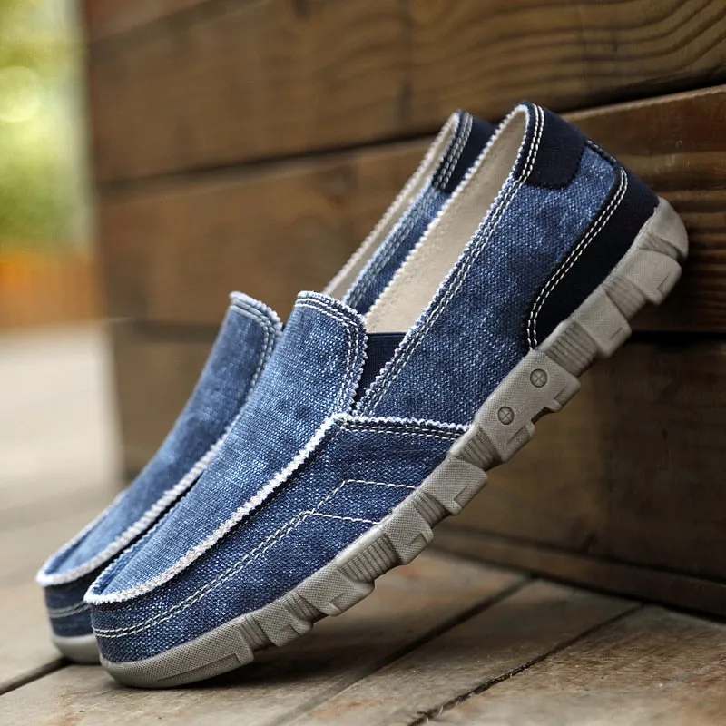 Big Size 39-48 2022 Summer Casual Men Canvas Shoes Breathable Flats Men Casual Shoes Slip On Men Fashion Jeans Canvas Lazy Shoes