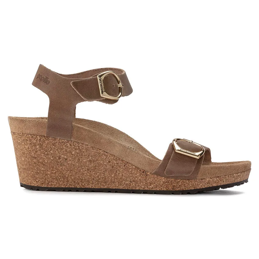 Birkenstock Papillio Soley Cognac Oiled Leather Wedge Women's