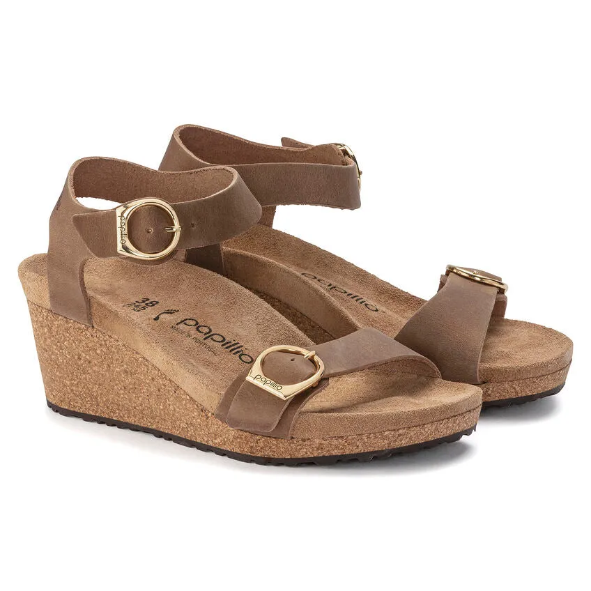 Birkenstock Papillio Soley Cognac Oiled Leather Wedge Women's