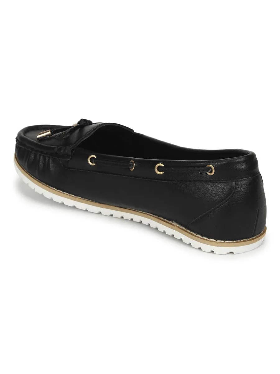 Black PU Flat Belly Shoes