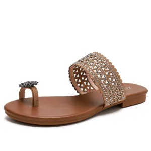 Bohemian seaside Roman diamond sandals