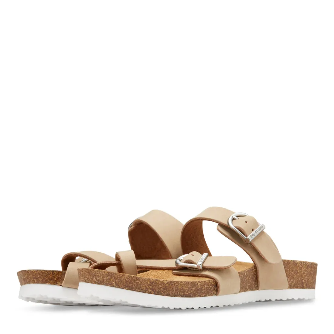 Eastland Women's Tiogo Buckle Strap Thong Sandal - Light Grey 3772-64M