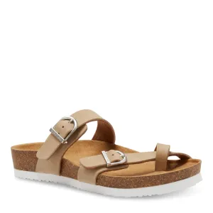 Eastland Women's Tiogo Buckle Strap Thong Sandal - Light Grey 3772-64M