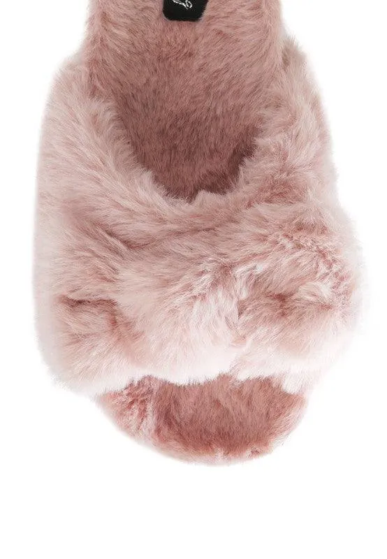 Fuzz Bow Fur Flats