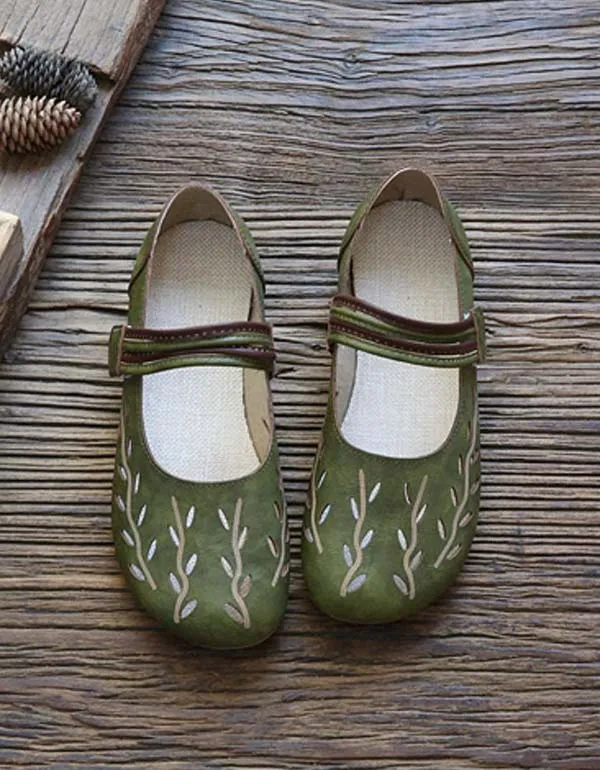 Handmade Hollow Velcro Comfortable Flats