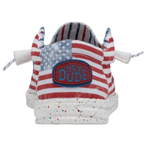 Hey Dude Wally Patriotic Loafer Shoes Stars & Stripes