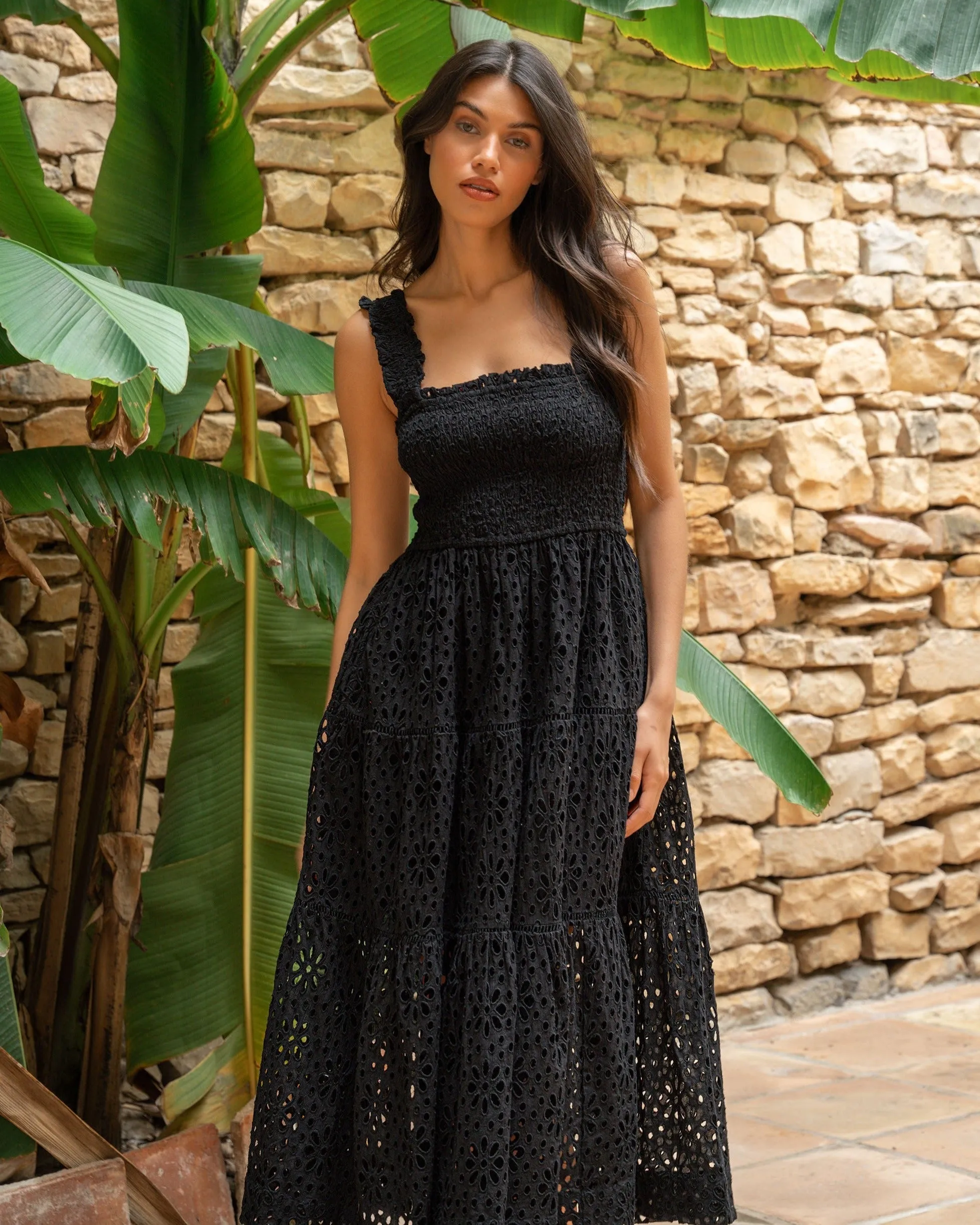 Kristen Dress Seaside Eyelet Black