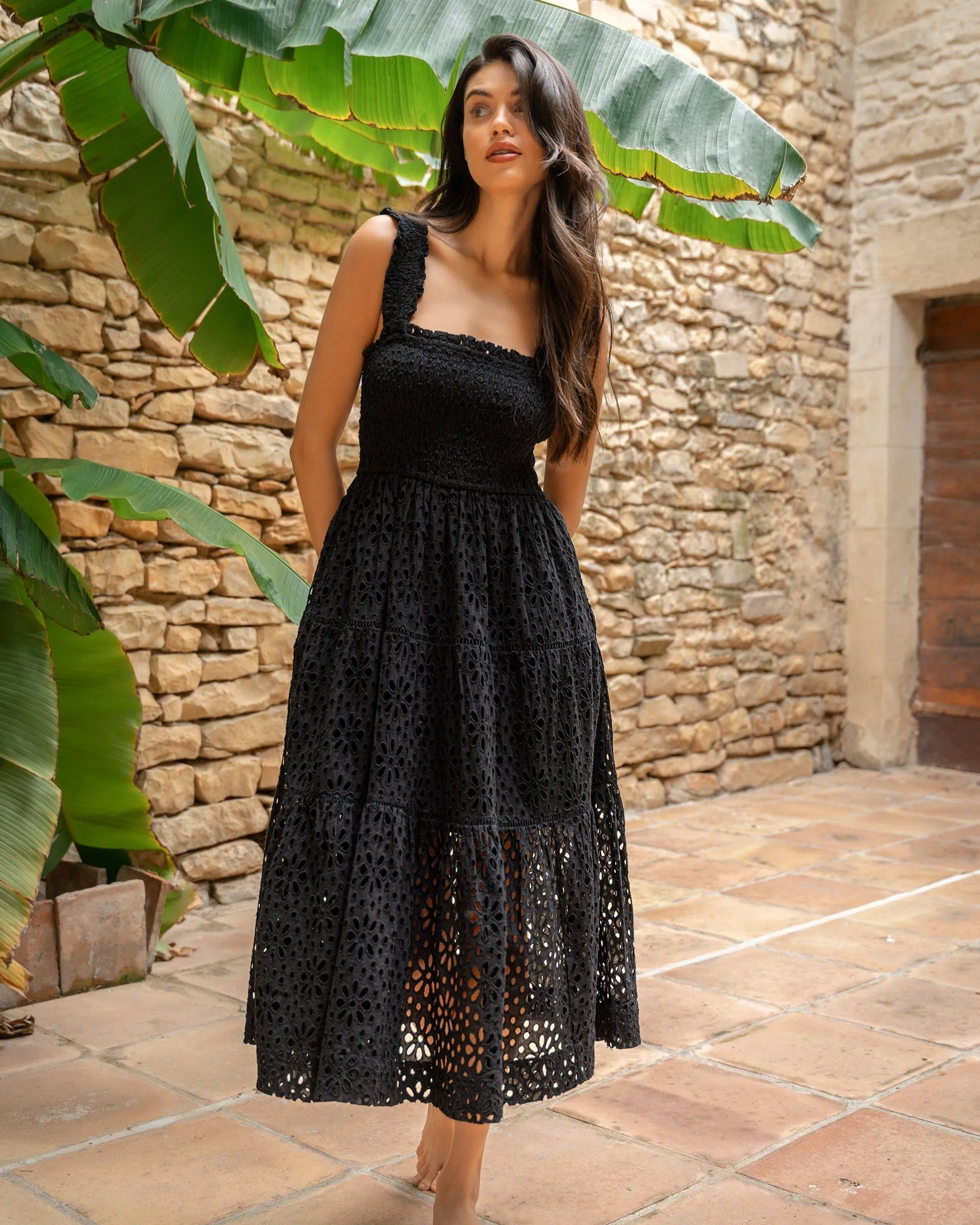 Kristen Dress Seaside Eyelet Black