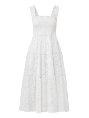 Kristen Dress Seaside Eyelet Fresh White