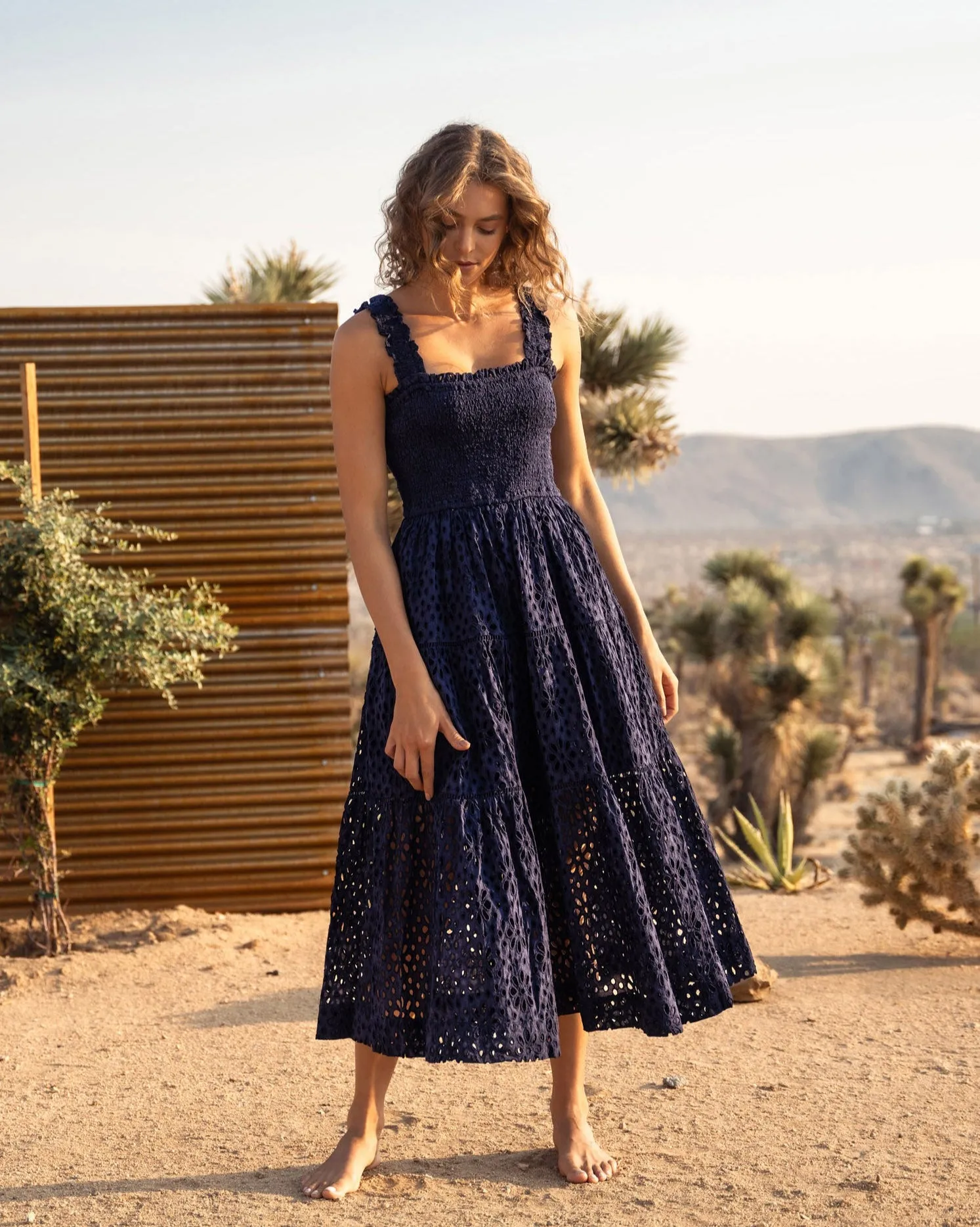 Kristen Dress Seaside Eyelet Navy