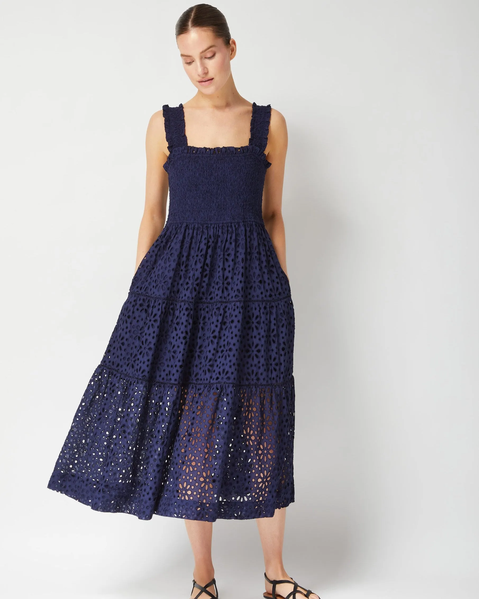 Kristen Dress Seaside Eyelet Navy