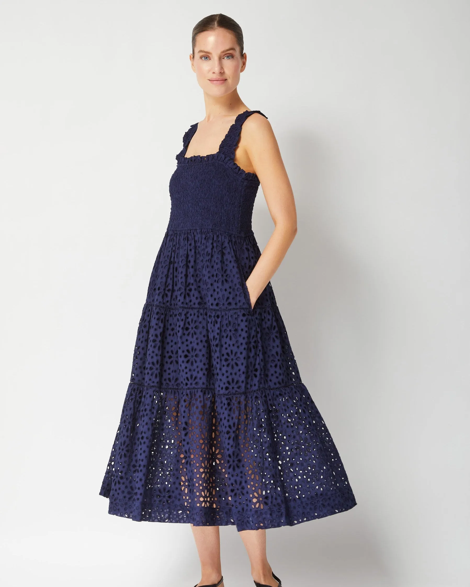 Kristen Dress Seaside Eyelet Navy