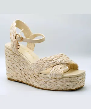 LAURA BIAGOTTI WEDGE SANDALS NUDE