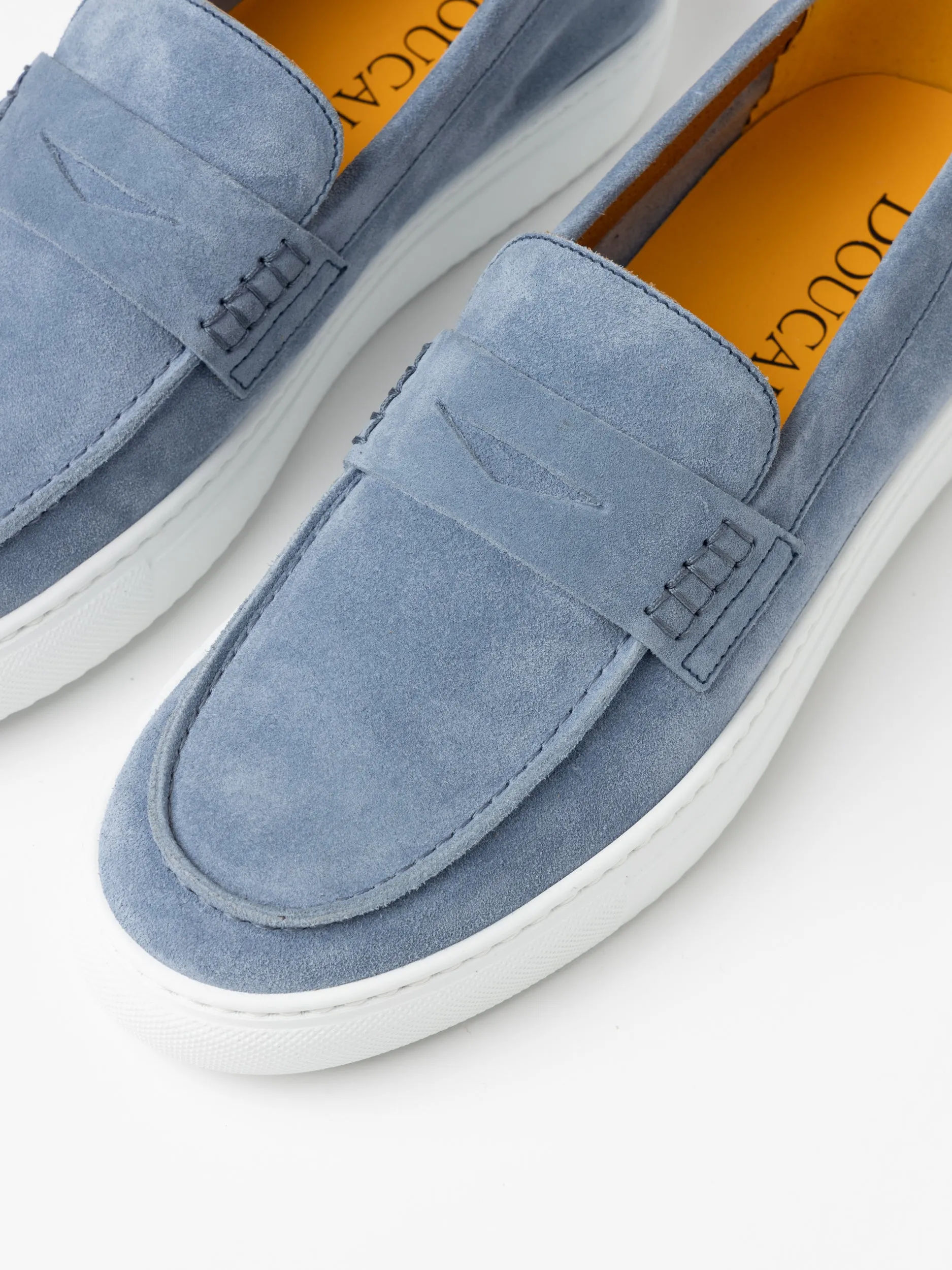 Light Blue Suede Loafer Sneakers