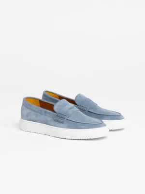 Light Blue Suede Loafer Sneakers