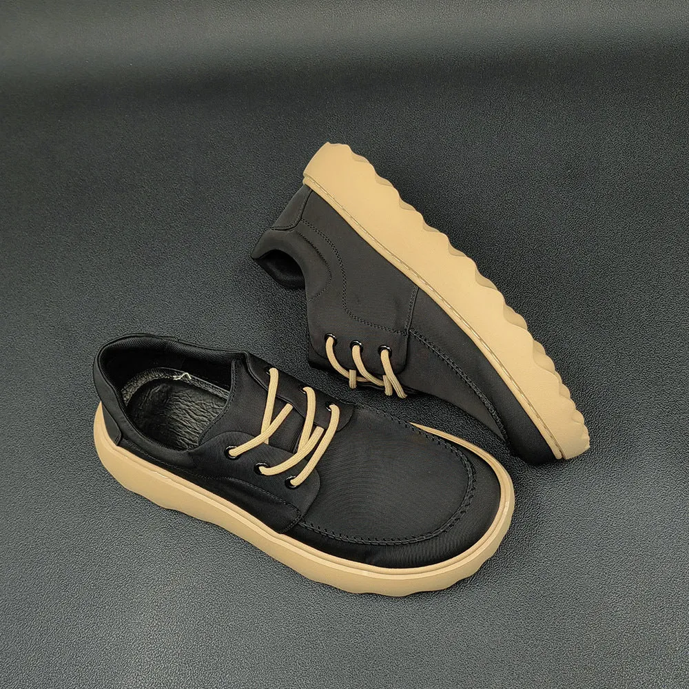 Men Casual Soft Canvas Lug Sole Casual Shoes