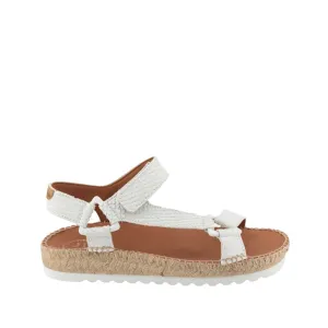 Plain Leather Open Toe Sandal Espadrille For Women - Brit-LZ