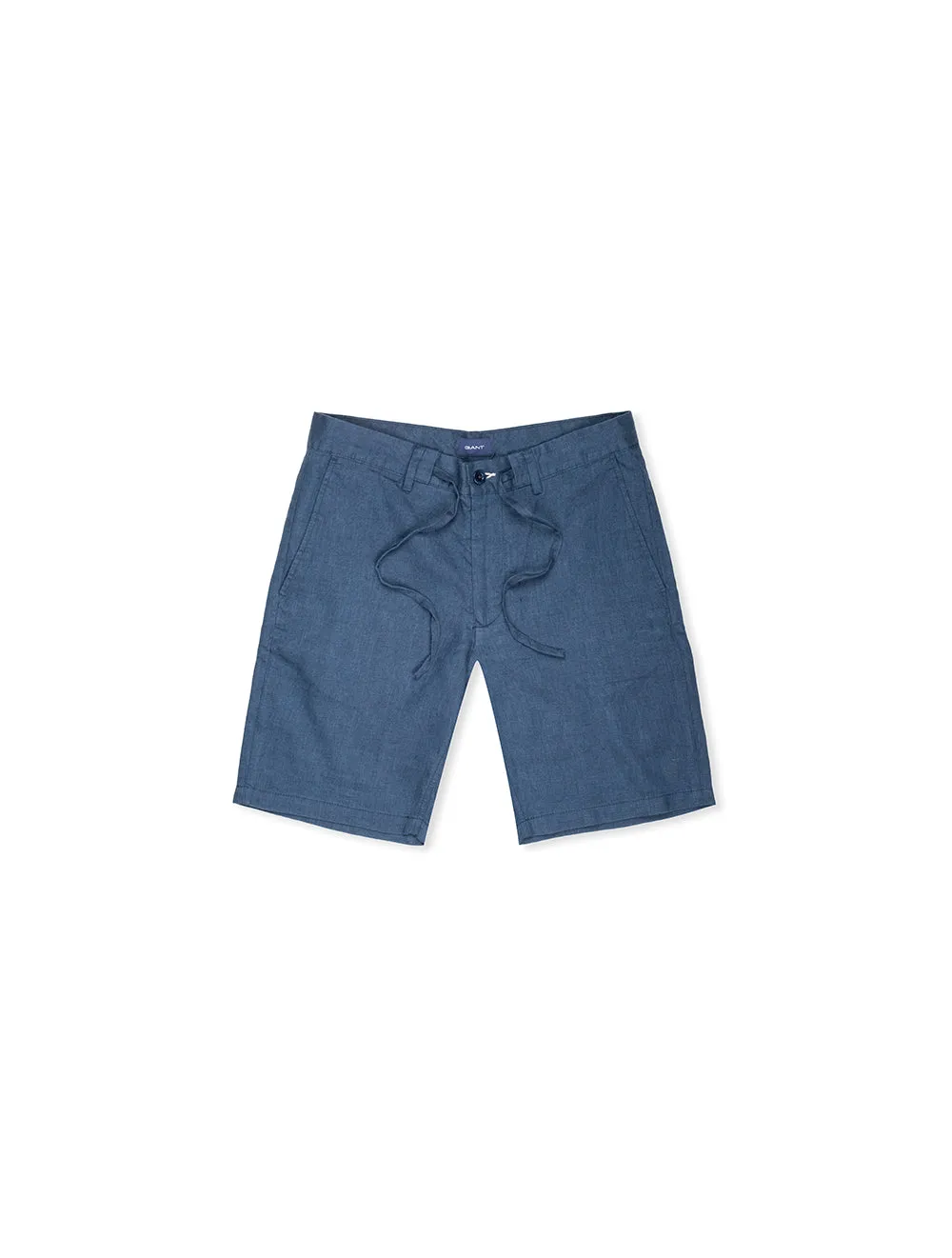 Relaxed Linen Drawstring Shorts Insignia Blue