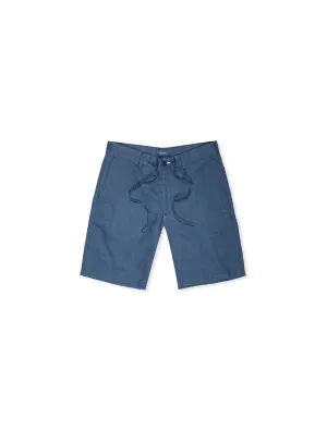 Relaxed Linen Drawstring Shorts Insignia Blue