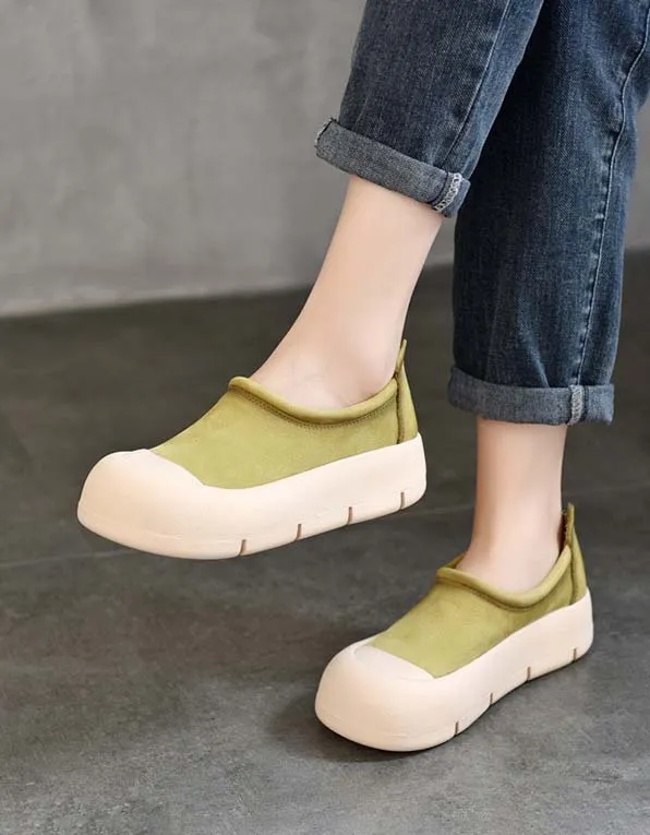 Round Head Comfortable Platform Retro Flat Shoes