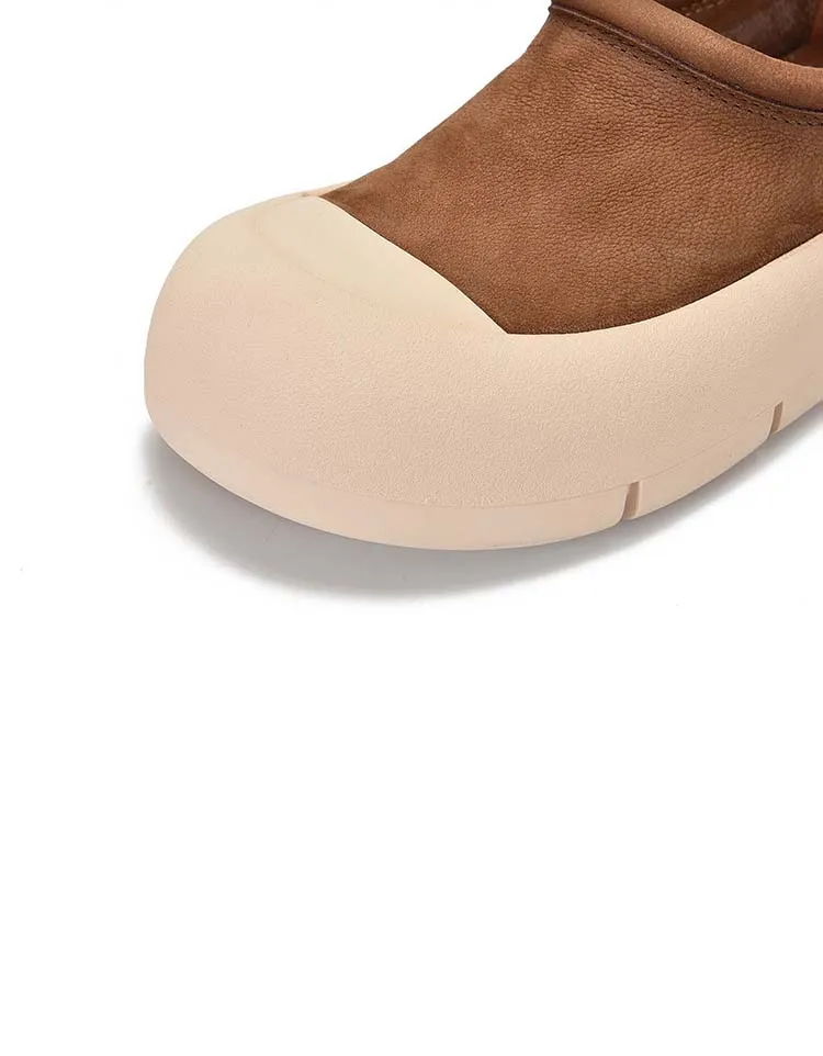 Round Head Comfortable Platform Retro Flat Shoes