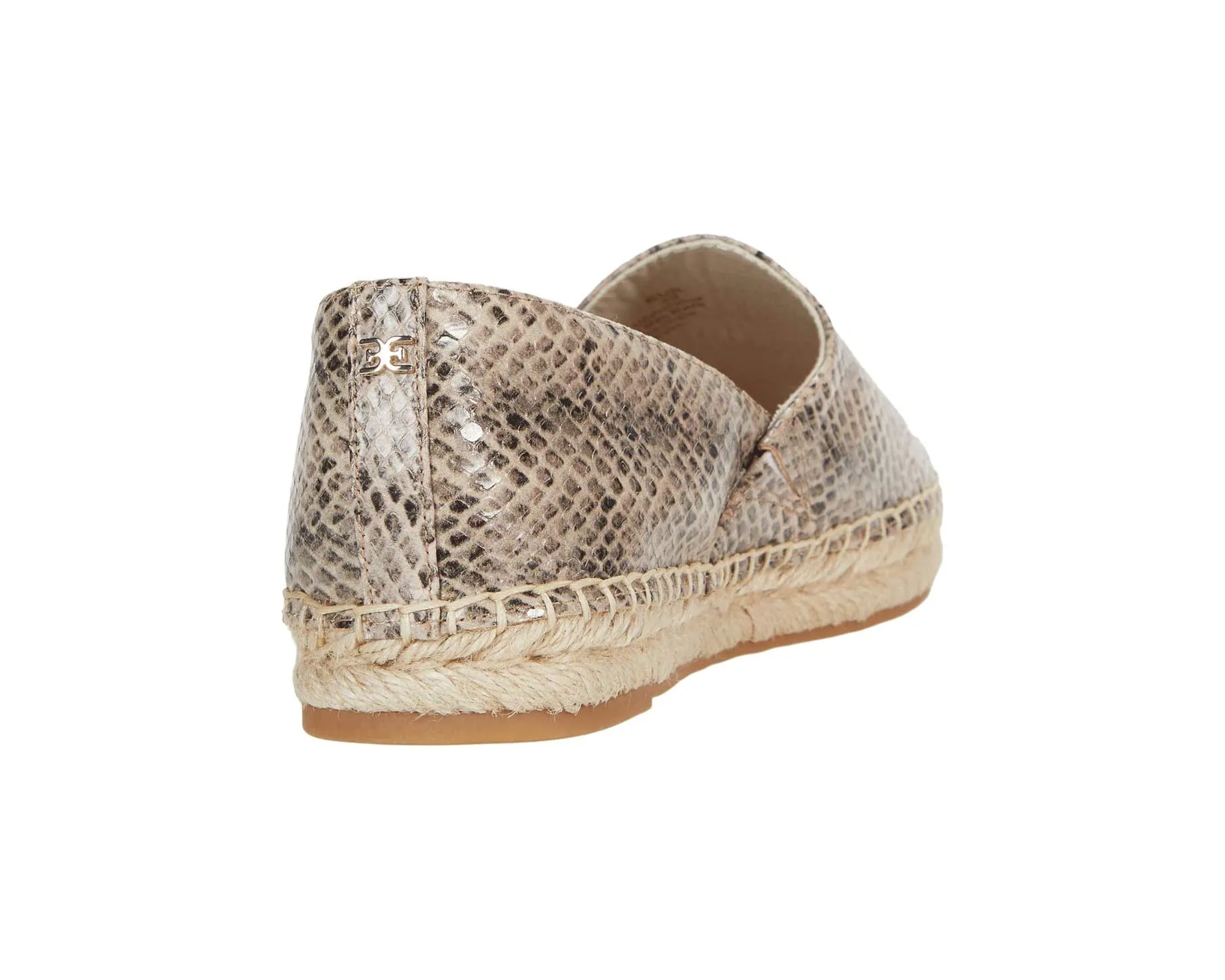 Sam Edelman Kesia Sesame Leather Espadrille Rounded Toe Slip On Loafers Flats