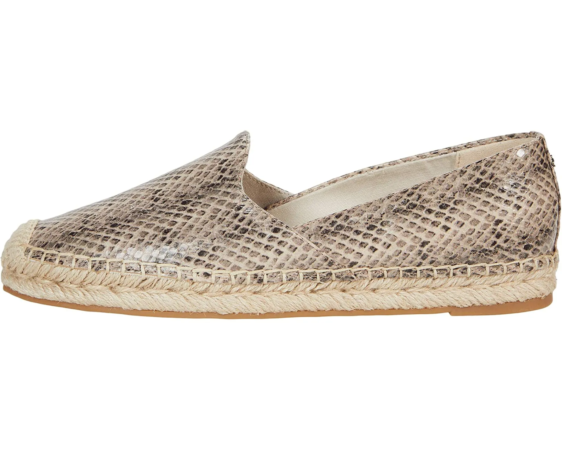 Sam Edelman Kesia Sesame Leather Espadrille Rounded Toe Slip On Loafers Flats