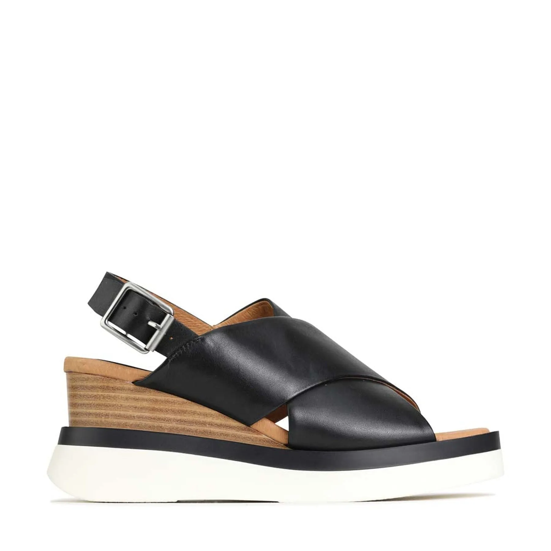 SASILLE LEATHER WEDGE SANDALS