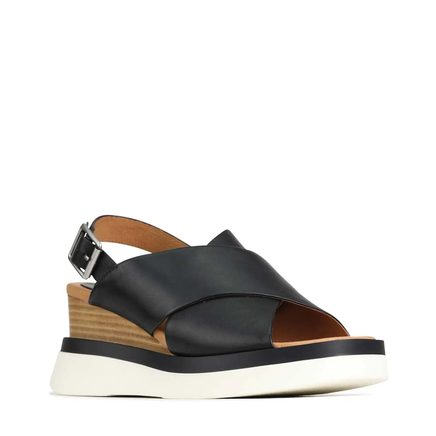 SASILLE LEATHER WEDGE SANDALS