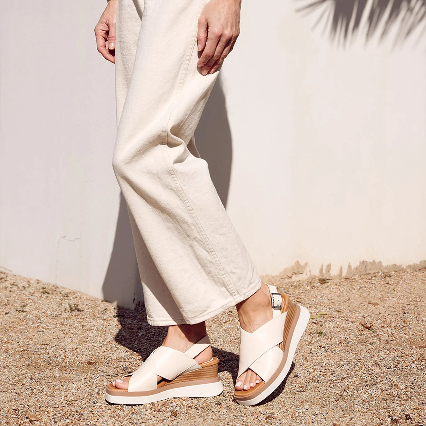 SASILLE LEATHER WEDGE SANDALS