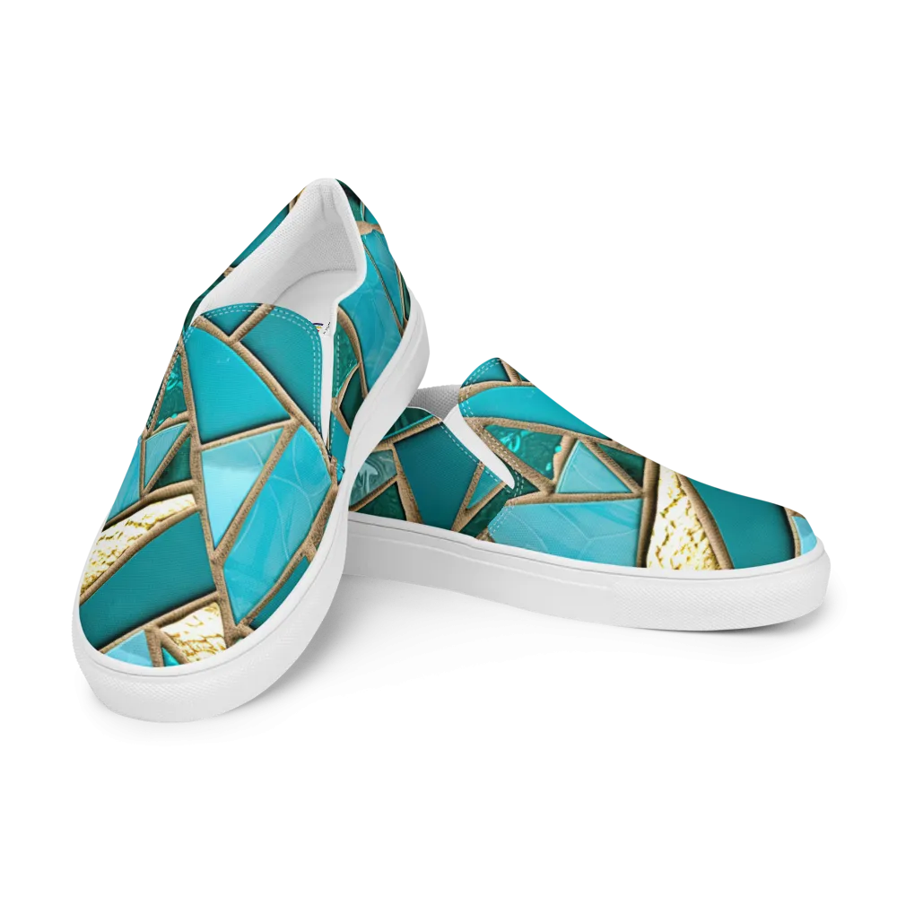 Sea Glass Beach Slip On Shoes For Women Bright Boho Sneakers