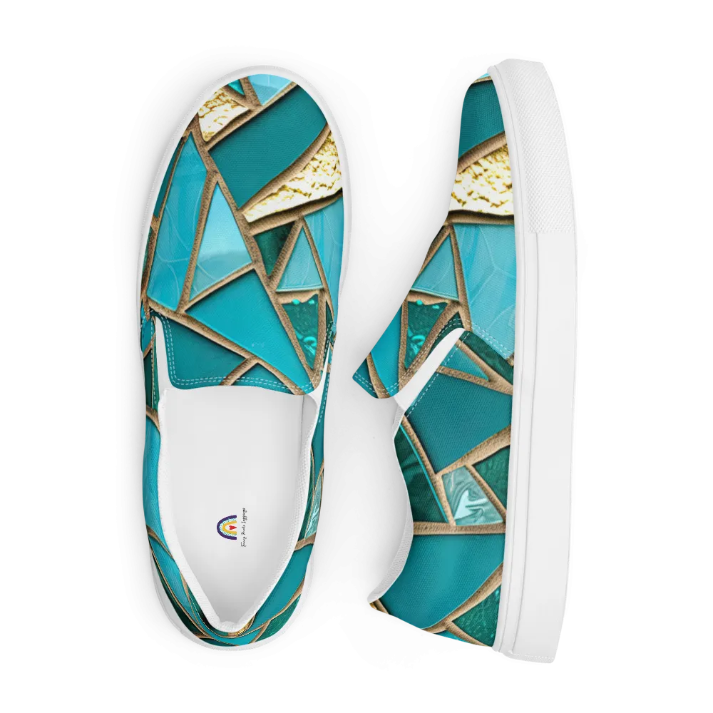 Sea Glass Beach Slip On Shoes For Women Bright Boho Sneakers