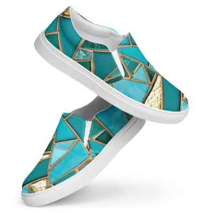 Sea Glass Beach Slip On Shoes For Women Bright Boho Sneakers