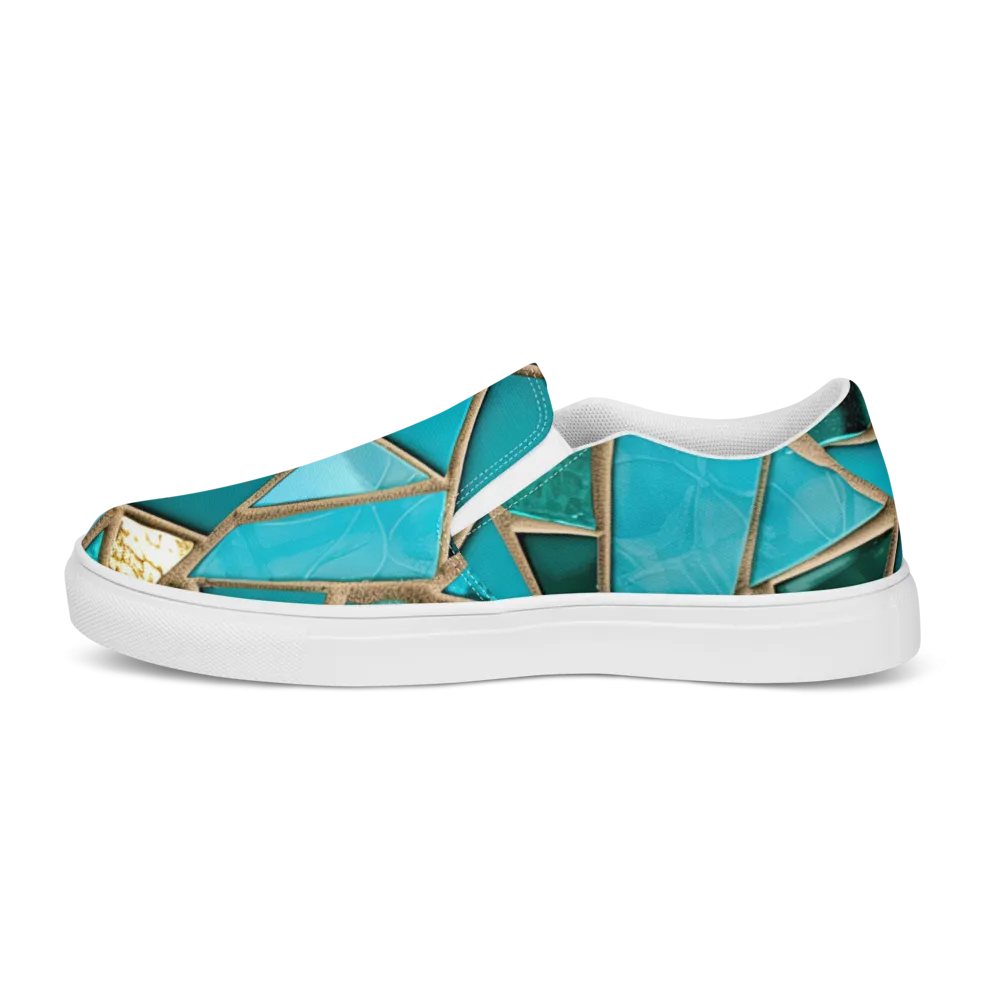 Sea Glass Beach Slip On Shoes For Women Bright Boho Sneakers