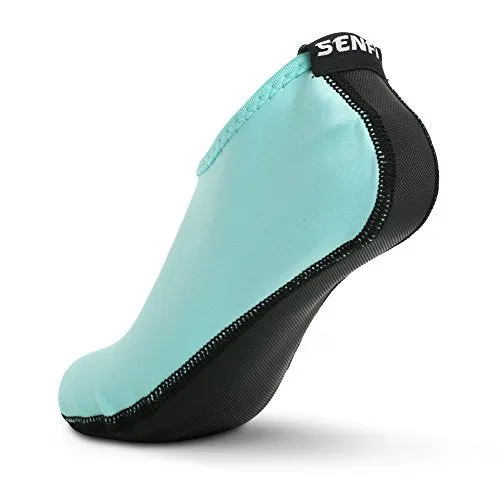 SENFI Unisex Water Skin Shoes Barefoot Aqua Socks for Pool Water Aerobics Exercise,TFF-01aqua.L