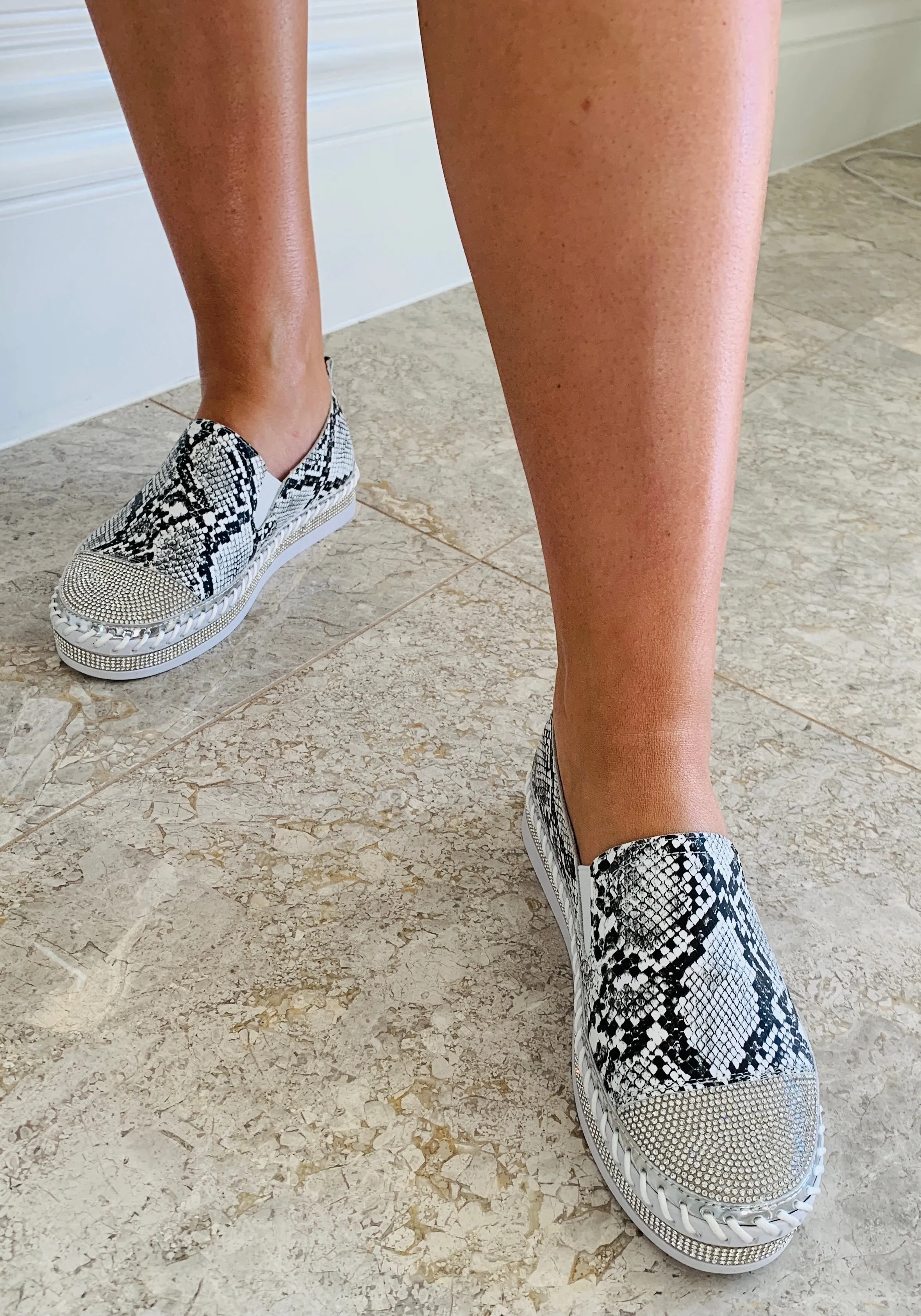 Snake Skin  Bling Sneakers