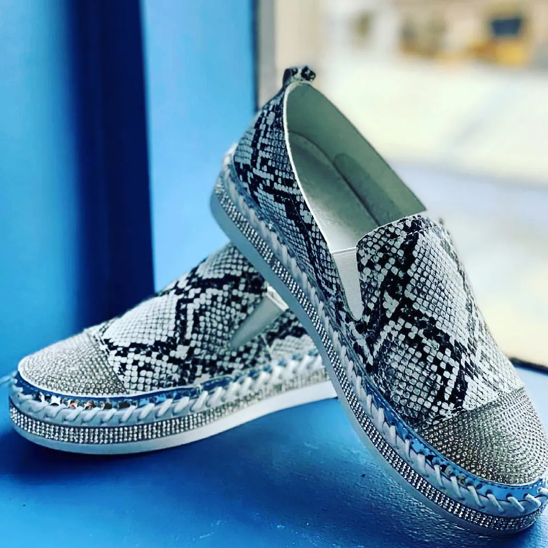 Snake Skin  Bling Sneakers