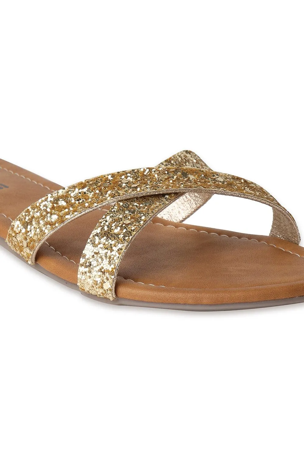 SOLES Radiant Gold Flat Sandals - Inspired Gold Sandles