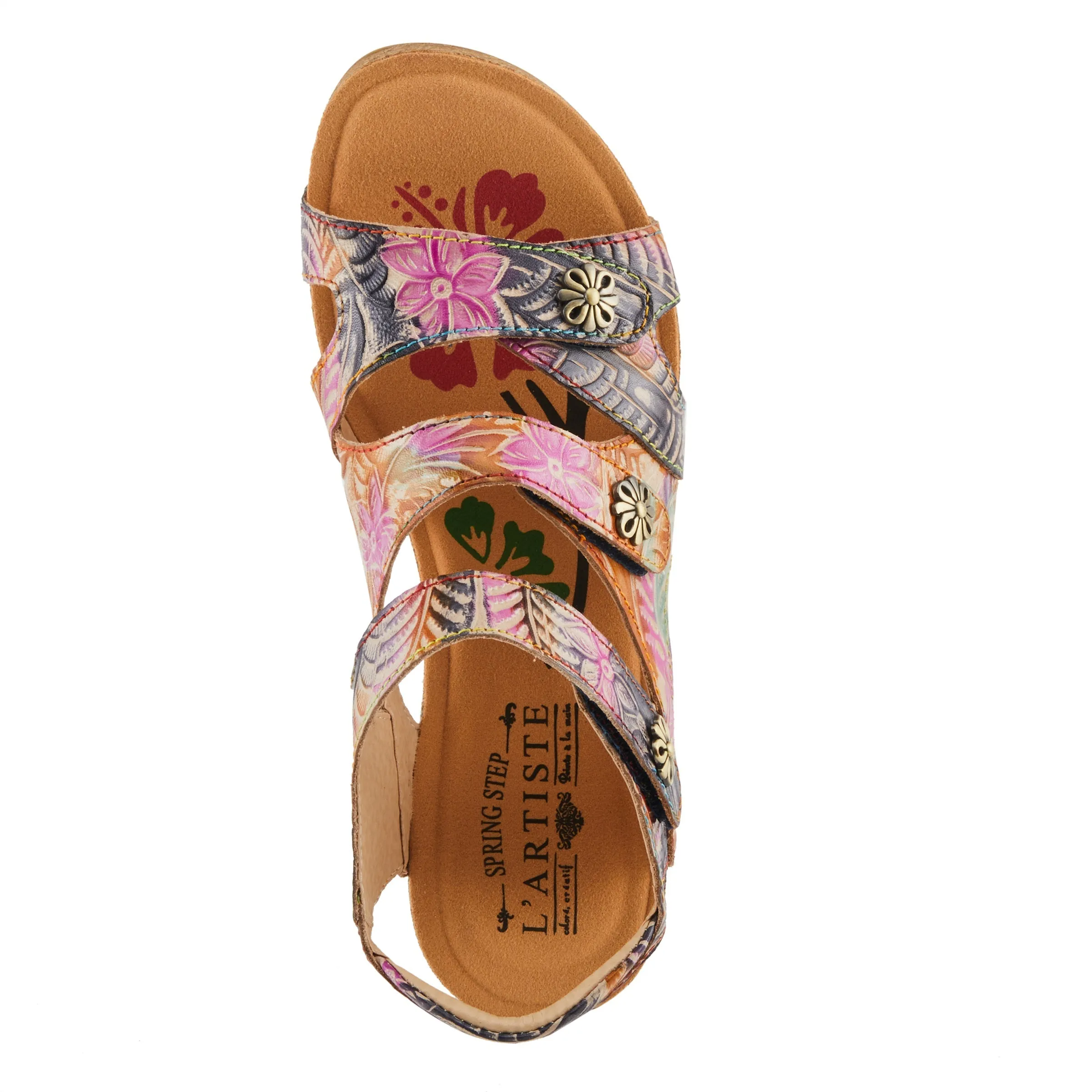 Spring Step Shoes L'Artiste Bonvoyage Women's Navy Multi Elegant and Stylish Sandals