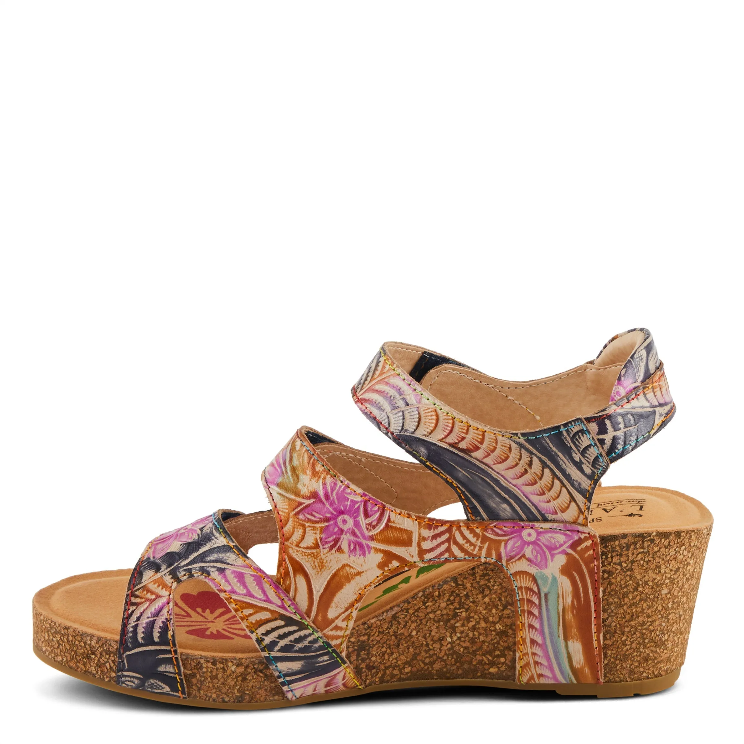 Spring Step Shoes L'Artiste Bonvoyage Women's Navy Multi Elegant and Stylish Sandals