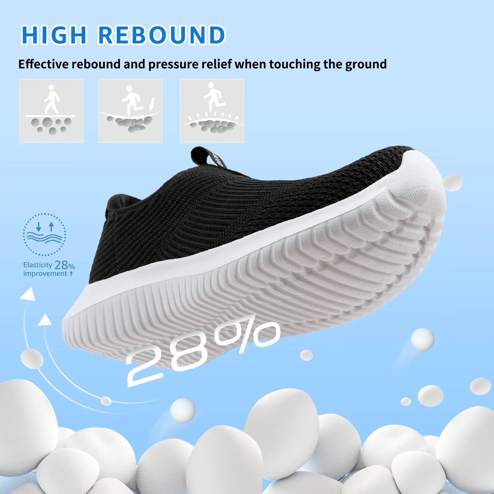 STQ Kids Shoes Girls Boys Lightweight Slip on Walking Sneakers