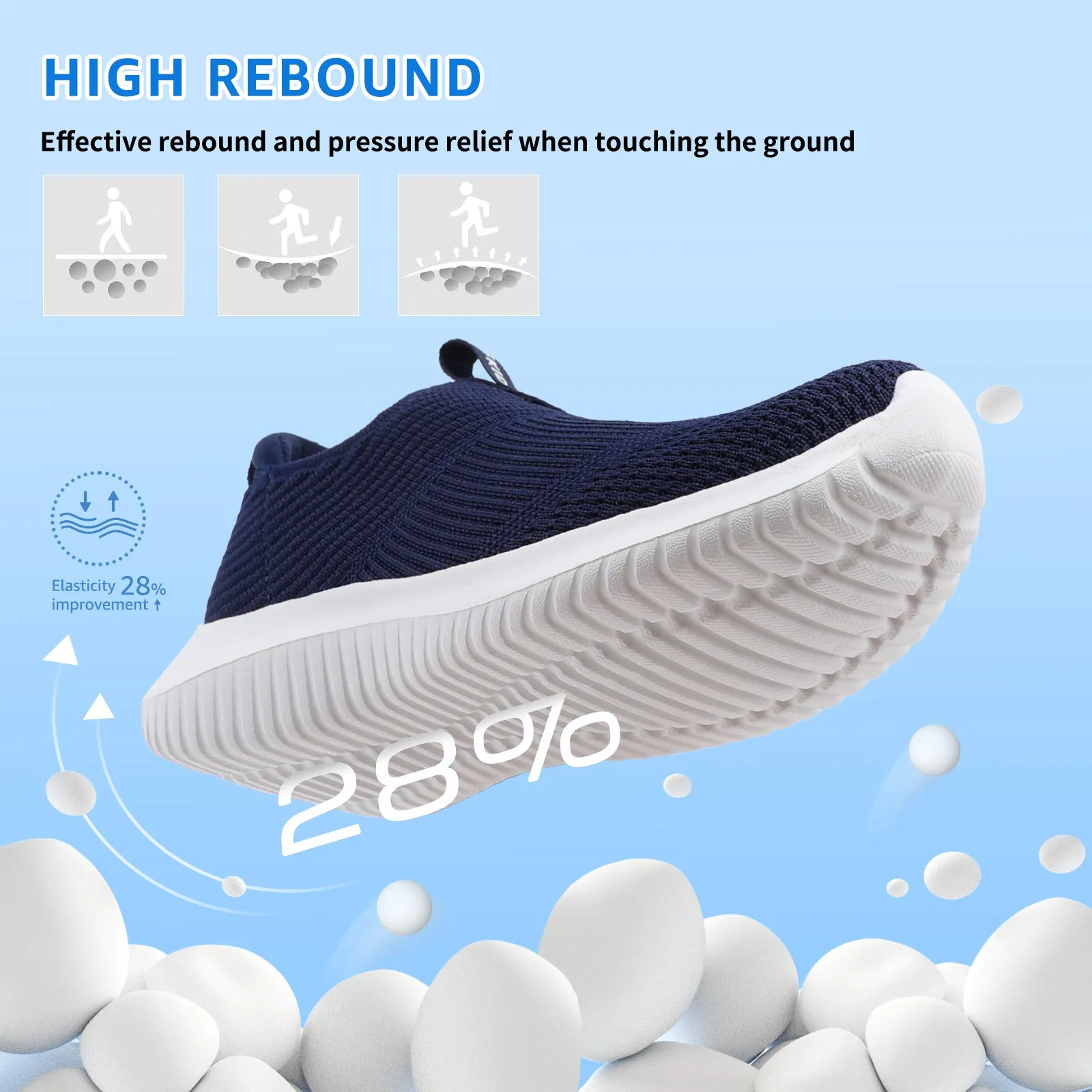 STQ Kids Shoes Girls Boys Lightweight Slip on Walking Sneakers