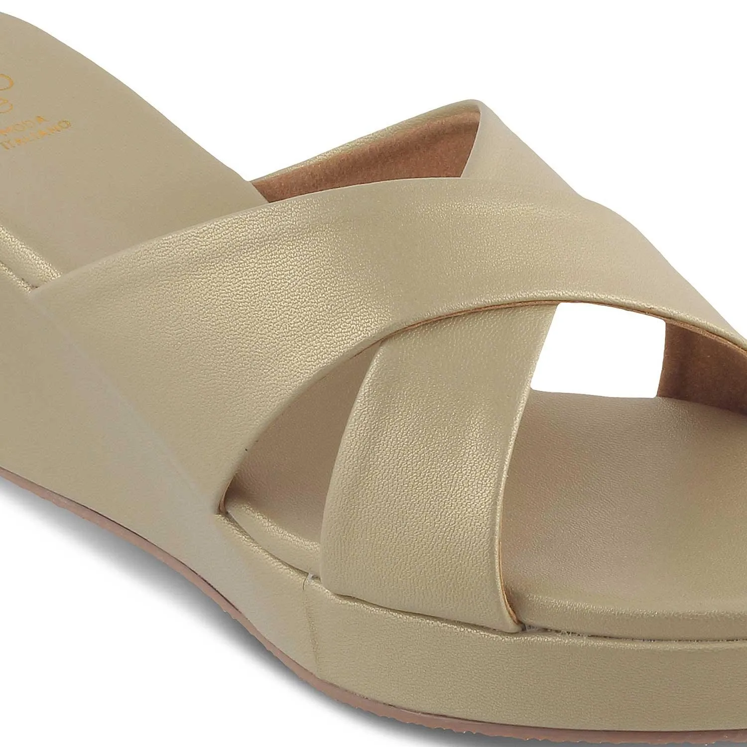 The Montpr Champagne Women's Dress Wedge Sandals Tresmode