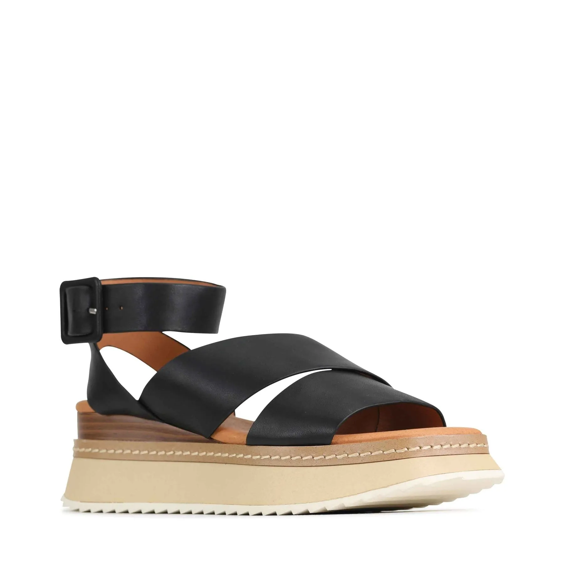 TONALITY LEATHER PLATFORM SANDALS