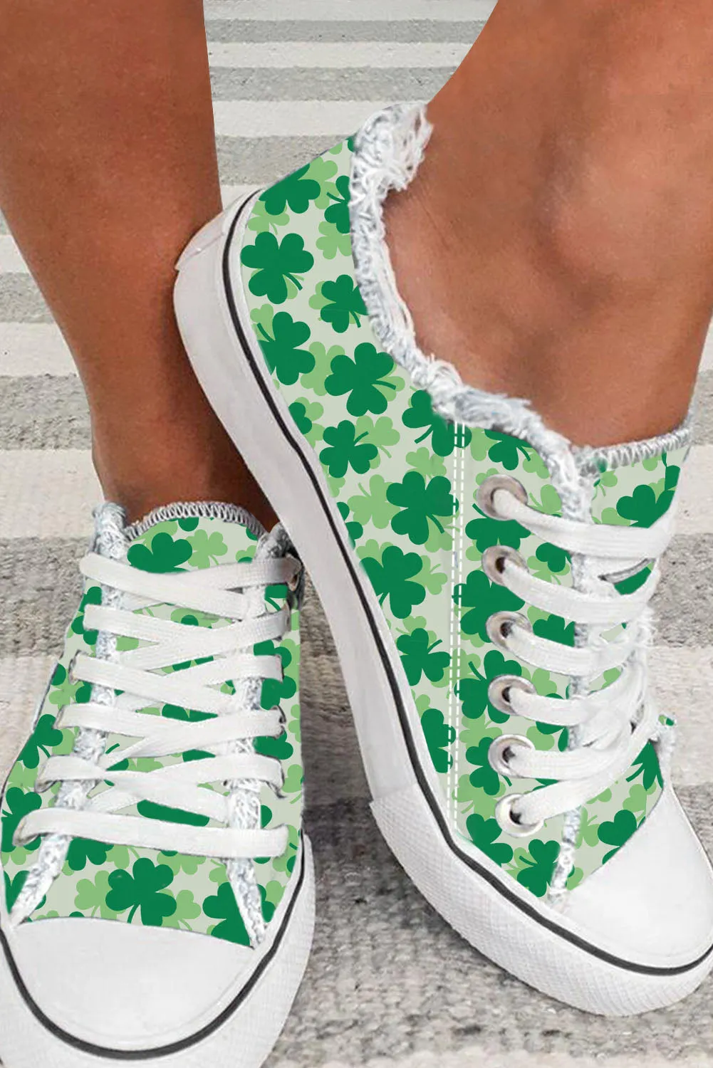 Women’s Canvas Shoes Shamrock Clover Casual Shoes