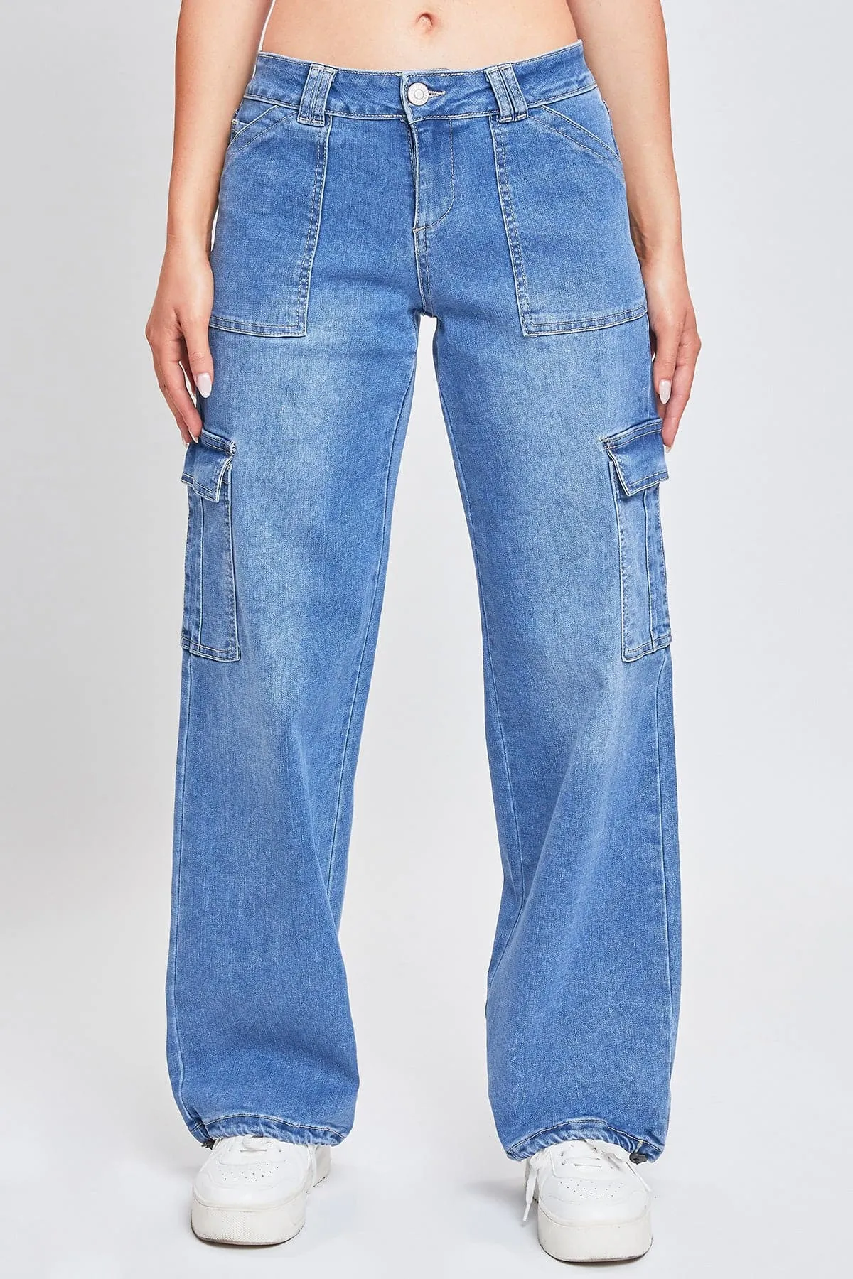 Women's Cargo Jeans with Bungee Hem